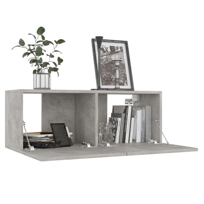 Set di Mobili Porta TV 8 pz Grigio Cemento in Legno Multistrato