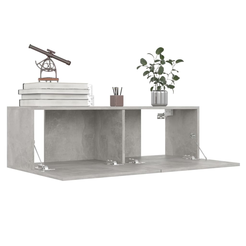 Set di Mobili Porta TV 8 pz Grigio Cemento in Legno Multistrato