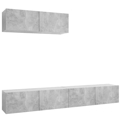 Mobili Porta TV 3 pz Grigio Cemento in Legno Multistrato