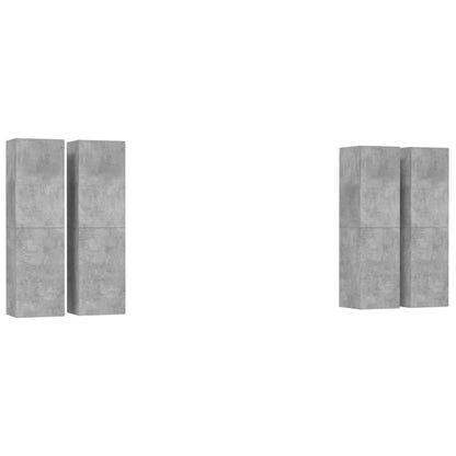 Mobili TV 4 pz Grigio Cemento 30,5x30x110 cm Legno Multistrato