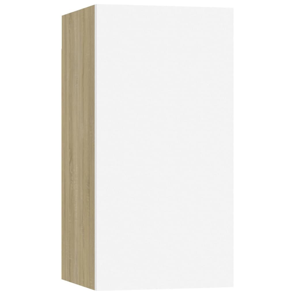 Mobili TV 4 pz Bianco e Rovere Sonoma 30,5x30x60 cm Multistrato