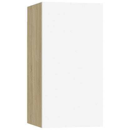 Mobili TV 4 pz Bianco e Rovere Sonoma 30,5x30x60 cm Multistrato