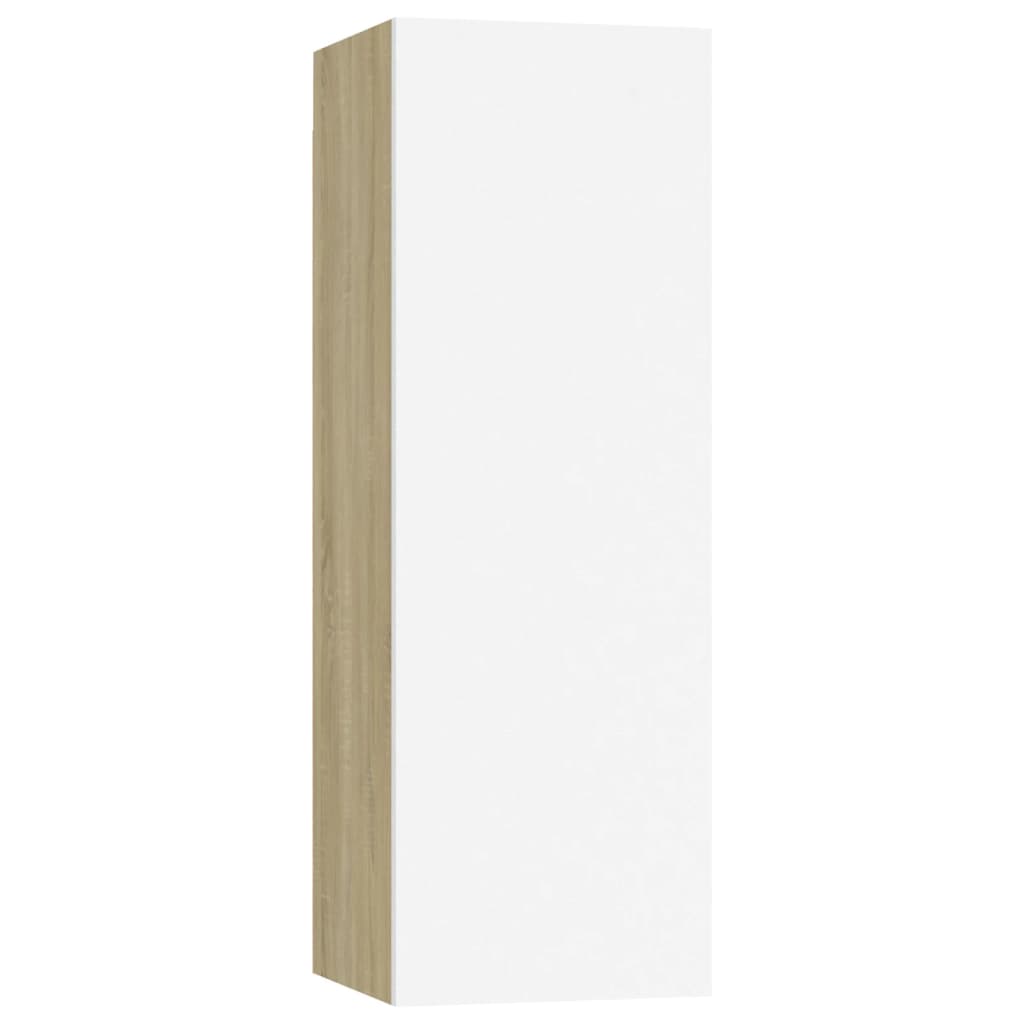 Mobili TV 4 pz Bianco e Rovere Sonoma 30,5x30x90 cm Multistrato