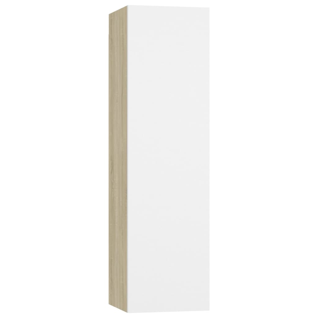 Mobili TV 4 pz Bianco e Rovere Sonoma 30,5x30x110cm Multistrato