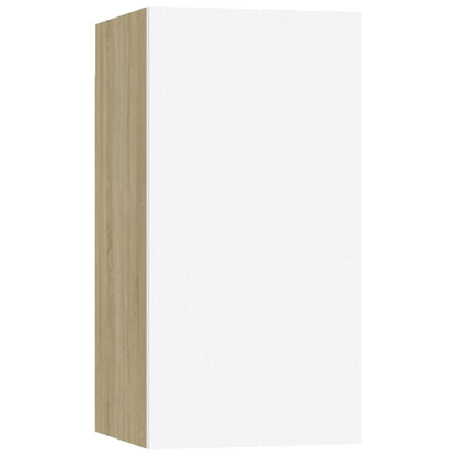 Mobili TV 7 pz Bianco e Rovere Sonoma 30,5x30x60 cm Multistrato