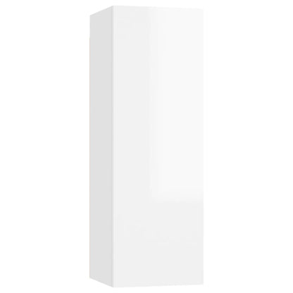 Set di Mobili Porta TV 3 pz Bianco Lucido in Legno Multistrato