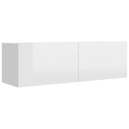 Set di Mobili Porta TV 3 pz Bianco Lucido in Legno Multistrato
