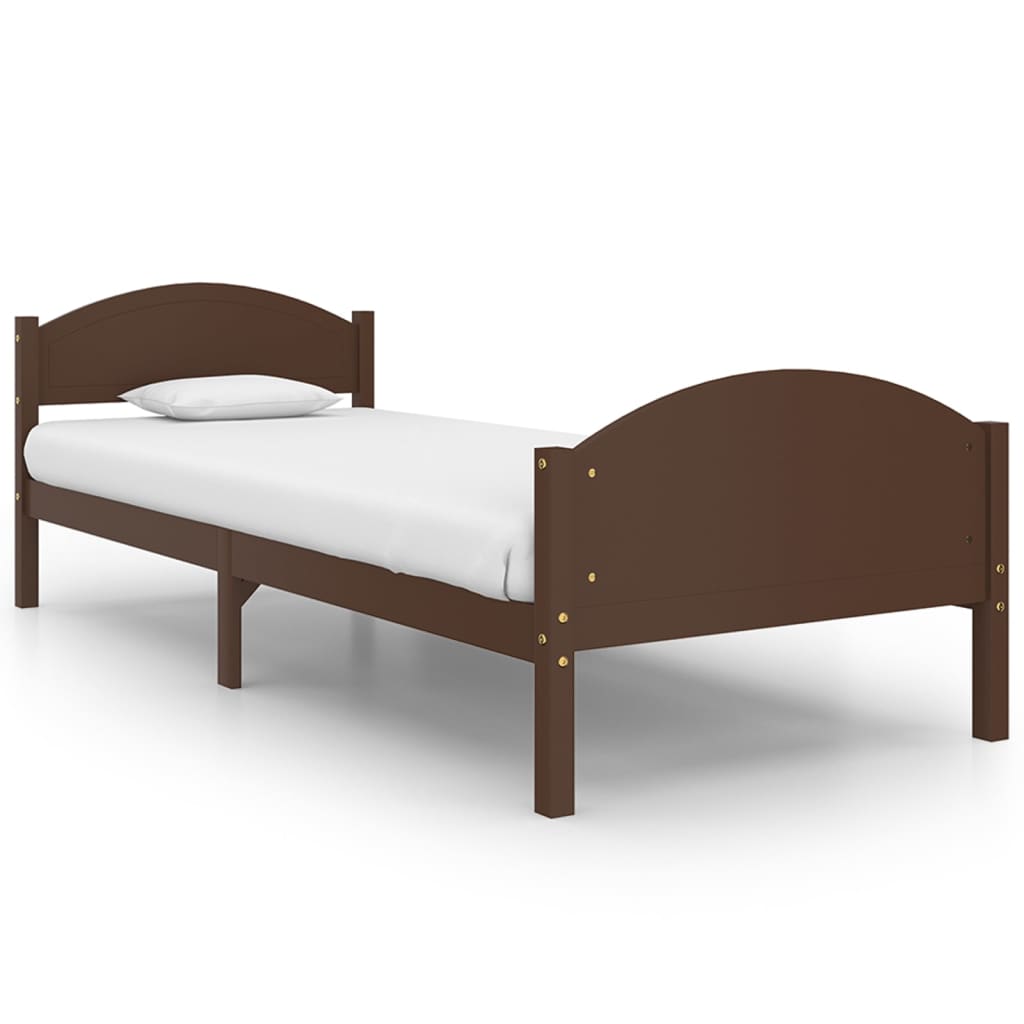 Giroletto senza Materasso Marrone Scuro 100x200 cm Legno Pino