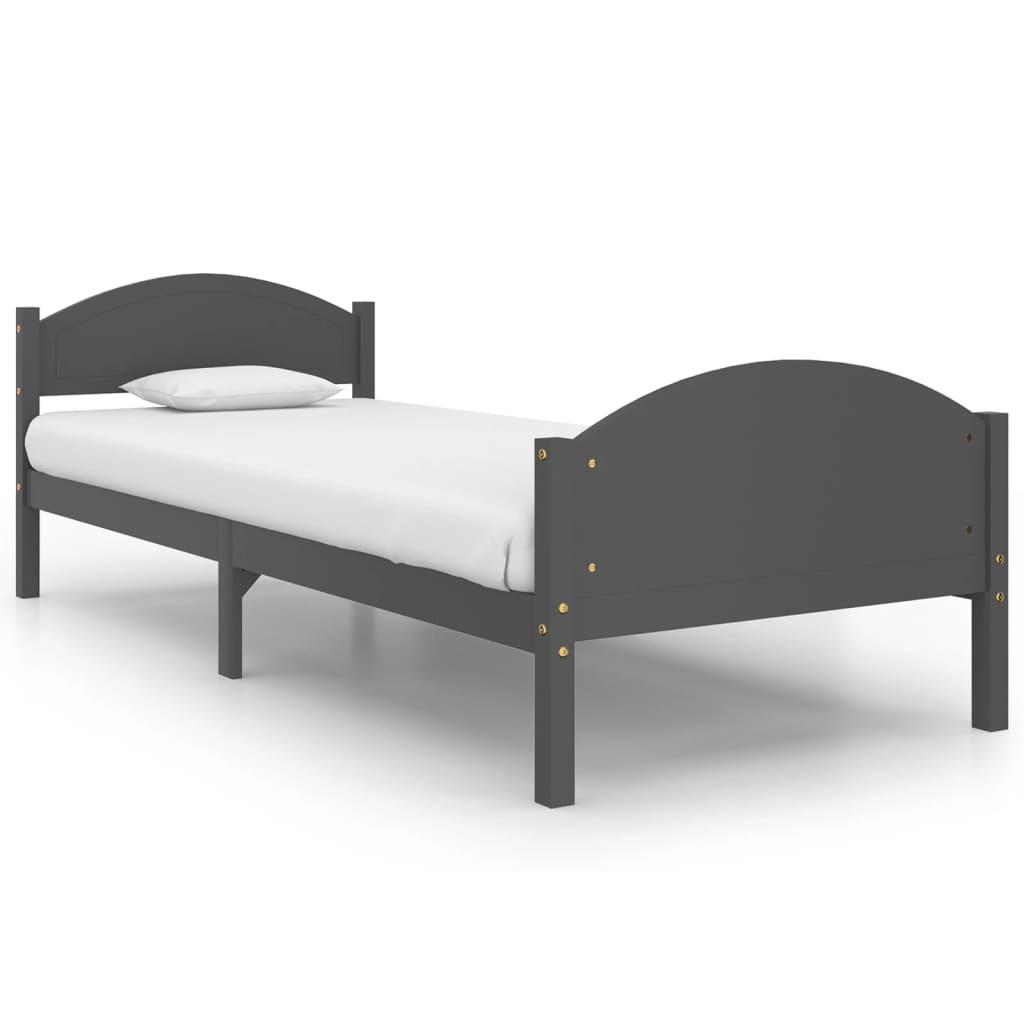 Giroletto senza Materasso Grigio Scuro 100x200 cm Legno Pino