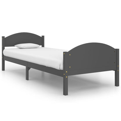 Giroletto senza Materasso Grigio Scuro 100x200 cm Legno Pino