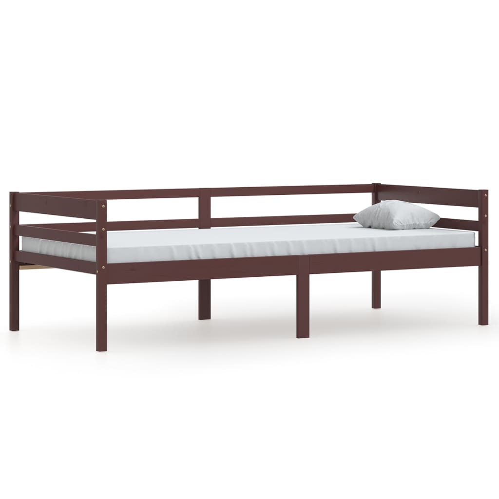 Giroletto senza Materasso Marrone Scuro 90x200 cm Legno Pino
