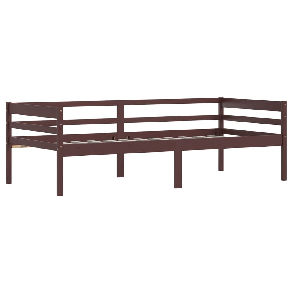 Giroletto senza Materasso Marrone Scuro 90x200 cm Legno Pino