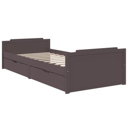 Giroletto Cassetti Marrone Scuro Legno Massello Pino 90x200 cm