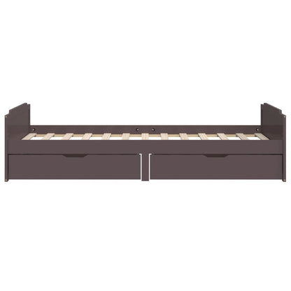 Giroletto Cassetti Marrone Scuro Legno Massello Pino 90x200 cm