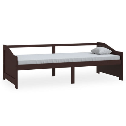 Divano Letto a 3 Posti Marrone Scuro Massello di Pino 90x200cm