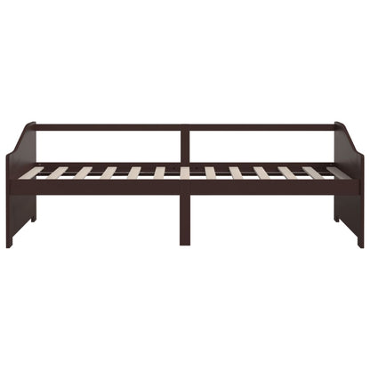 Divano Letto a 3 Posti Marrone Scuro Massello di Pino 90x200cm