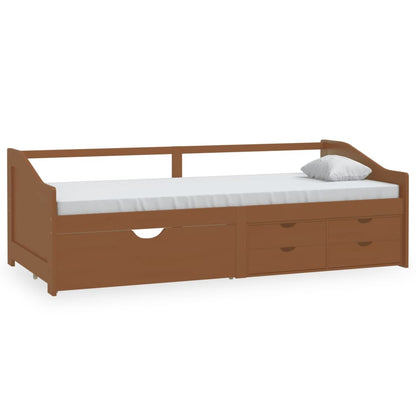 Divano Letto 3 Posti senza Ambrato in Legno di Pino 90x200 cm