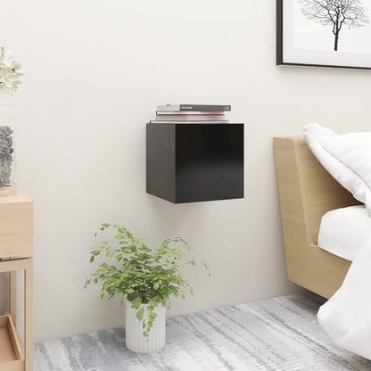 Comodino Nero 30,5x30x30 cm in Legno Multistrato