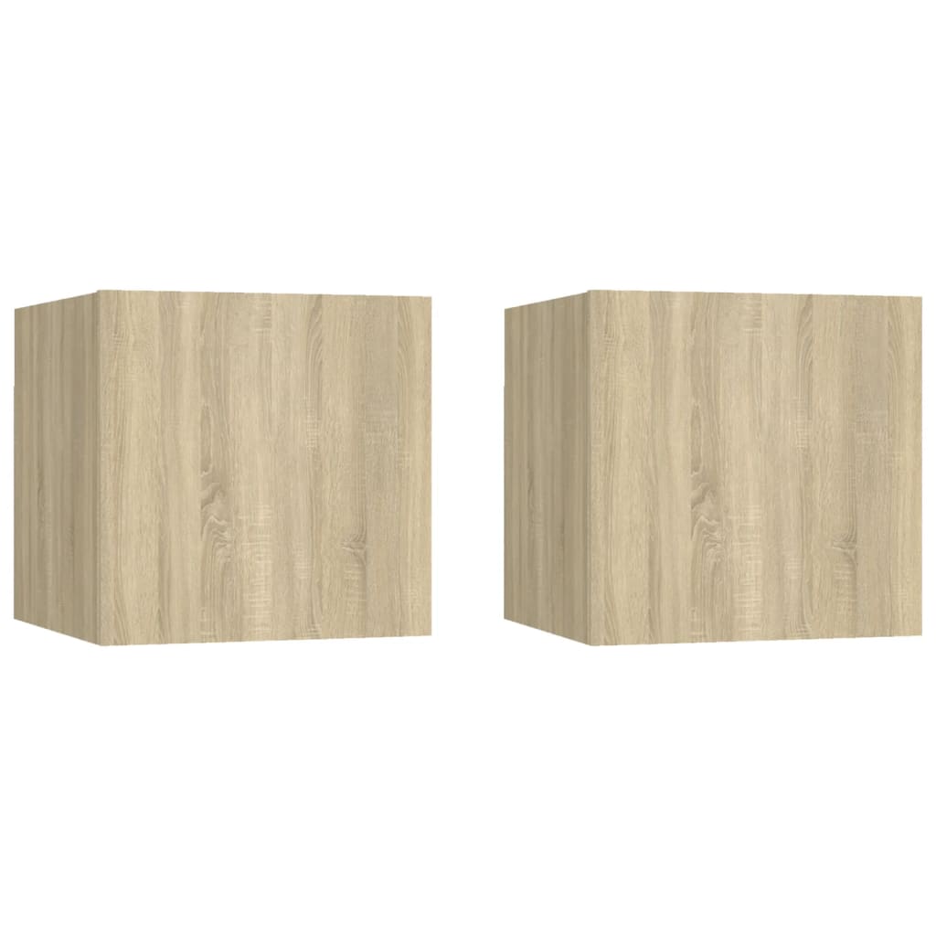 Comodini 2 pz Rovere Sonoma 30,5x30x30 cm in Truciolato