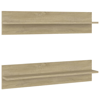 Mensole a Muro 2pz Rovere Sonoma 80x11,5x18cm Legno Multistrato