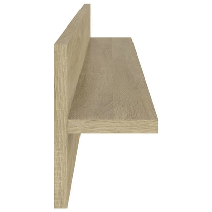 Mensole a Muro 2pz Rovere Sonoma 80x11,5x18cm Legno Multistrato