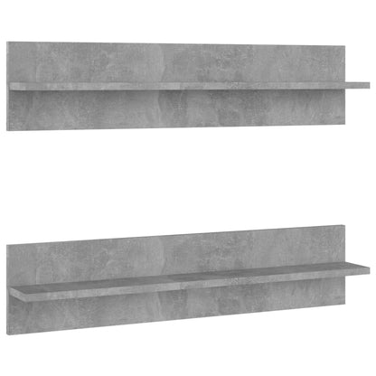 Mensole Muro 2pz Grigio Cemento 80x11,5x18cm Legno Multistrato
