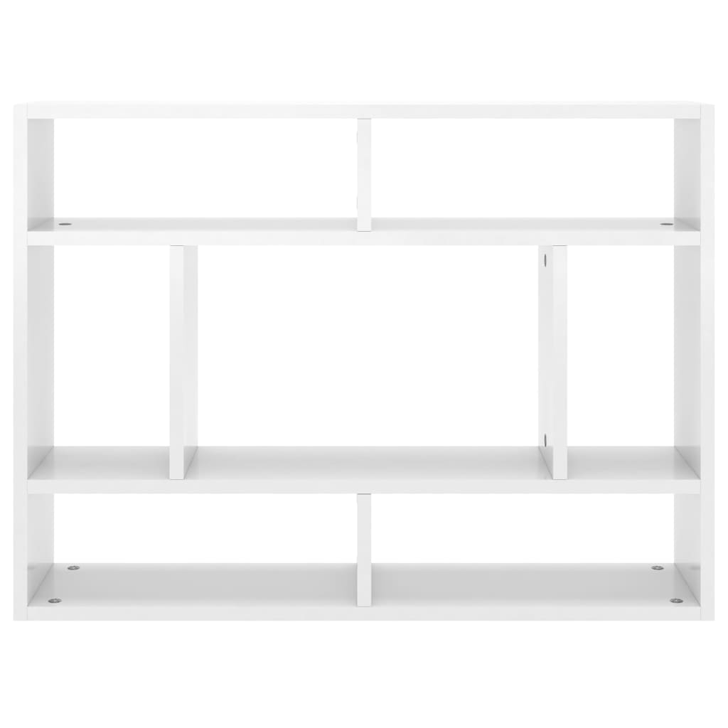 Scaffale a Parete Bianco Lucido 75x16x55 cm Legno Multistrato