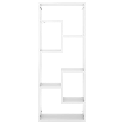 Scaffale a Parete Bianco Lucido 36x16x90 cm Legno Multistrato