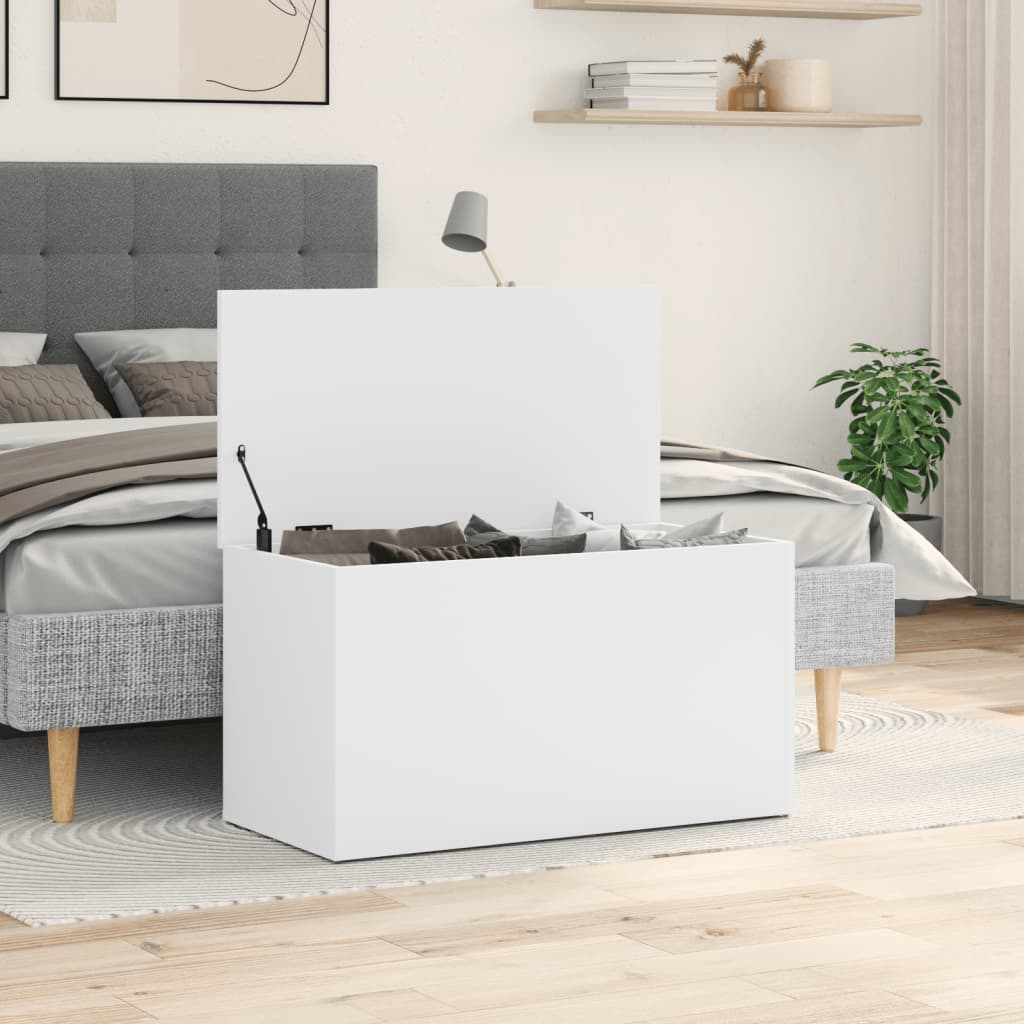 Cassapanca Bianca 84x42x46 cm in Legno Ingegnerizzato