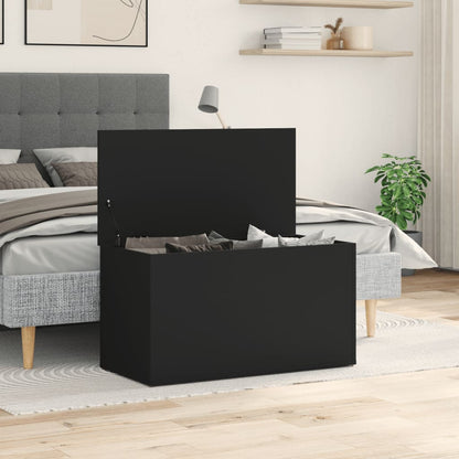 Cassapanca Nera 84x42x46 cm in Legno Ingegnerizzato