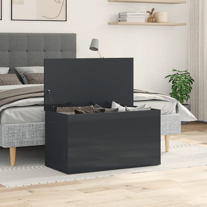 Cassapanca Grigio Lucido 84x42x46 cm in Legno Ingegnerizzato
