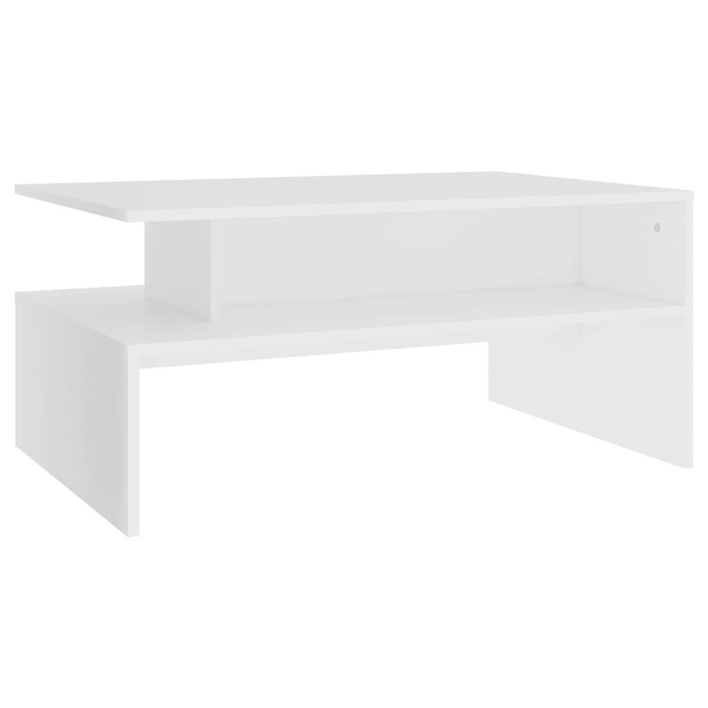 Tavolino da Salotto Bianco 90x60x42,5 cm in Legno Multistrato