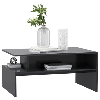 Tavolino da Salotto Grigio 90x60x42,5 cm in Legno Multistrato