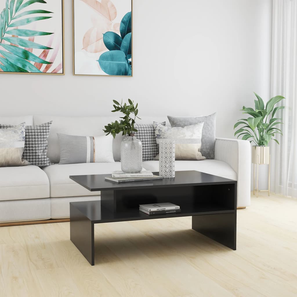 Tavolino da Salotto Grigio 90x60x42,5 cm in Legno Multistrato