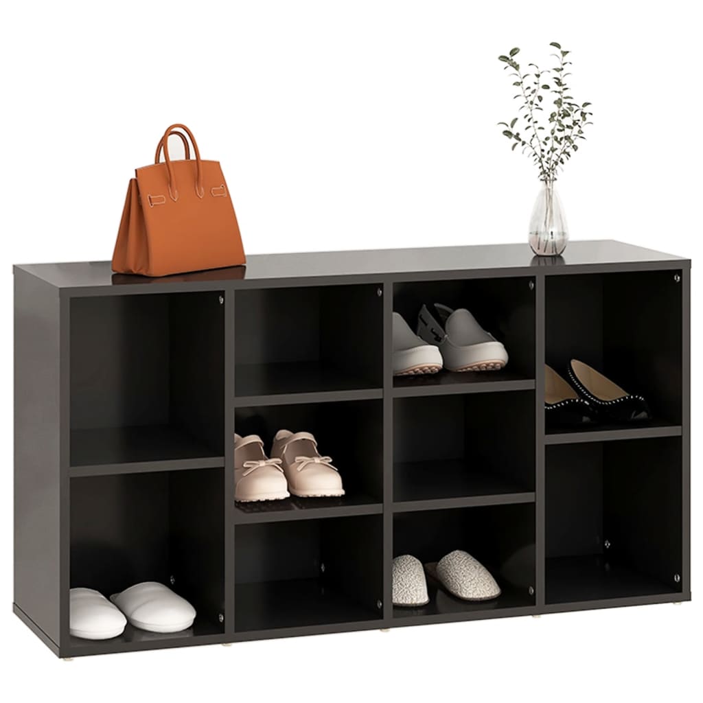 Scarpiera con Panchina Grigia 103x30x54,5 cm Legno Multistrato