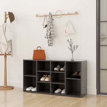Scarpiera con Panchina Grigia 103x30x54,5 cm Legno Multistrato
