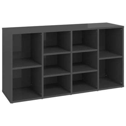 Scarpiera Panchina Grigio Lucido 103x30x54,5 cm Multistrato