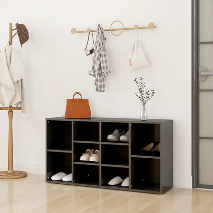 Scarpiera Panchina Grigio Lucido 103x30x54,5 cm Multistrato