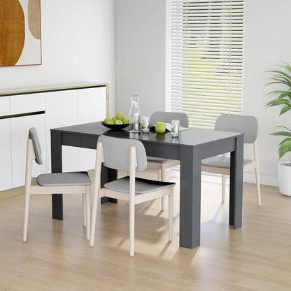 Tavolo da Pranzo Grigio 140x74,5x76 cm in Legno Multistrato