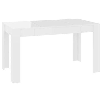 Tavolo da Pranzo Bianco Lucido 140x74,5x76 cm Legno Multistrato