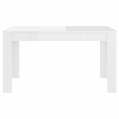 Tavolo da Pranzo Bianco Lucido 140x74,5x76 cm Legno Multistrato