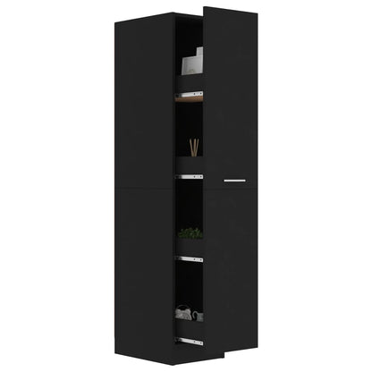 Armadietto da Farmacia Nero 30x42,5x150 cm in Legno Multistrato