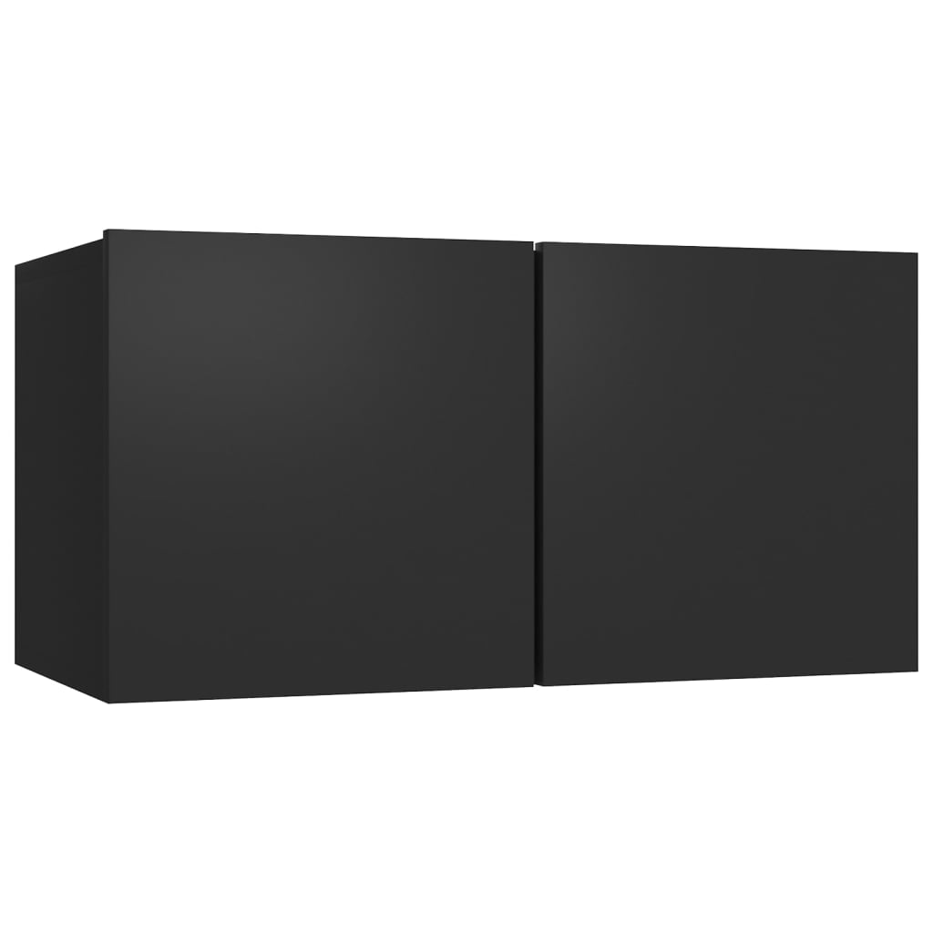 Mobili Porta TV Pensili 2pz Neri 60x30x30 cm