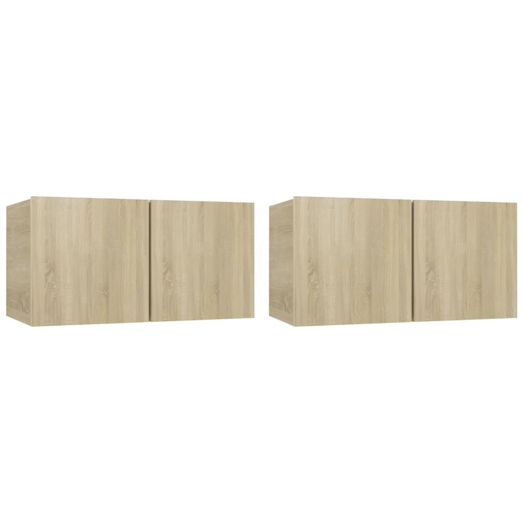 Mobili Porta TV Pensili 2pz Rovere Sonoma 60x30x30 cm