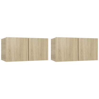 Mobili Porta TV Pensili 2pz Rovere Sonoma 60x30x30 cm