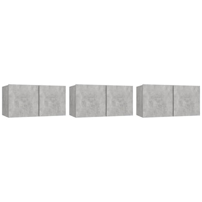 Mobili Porta TV Pensili 3pz Grigio Cemento 60x30x30 cm