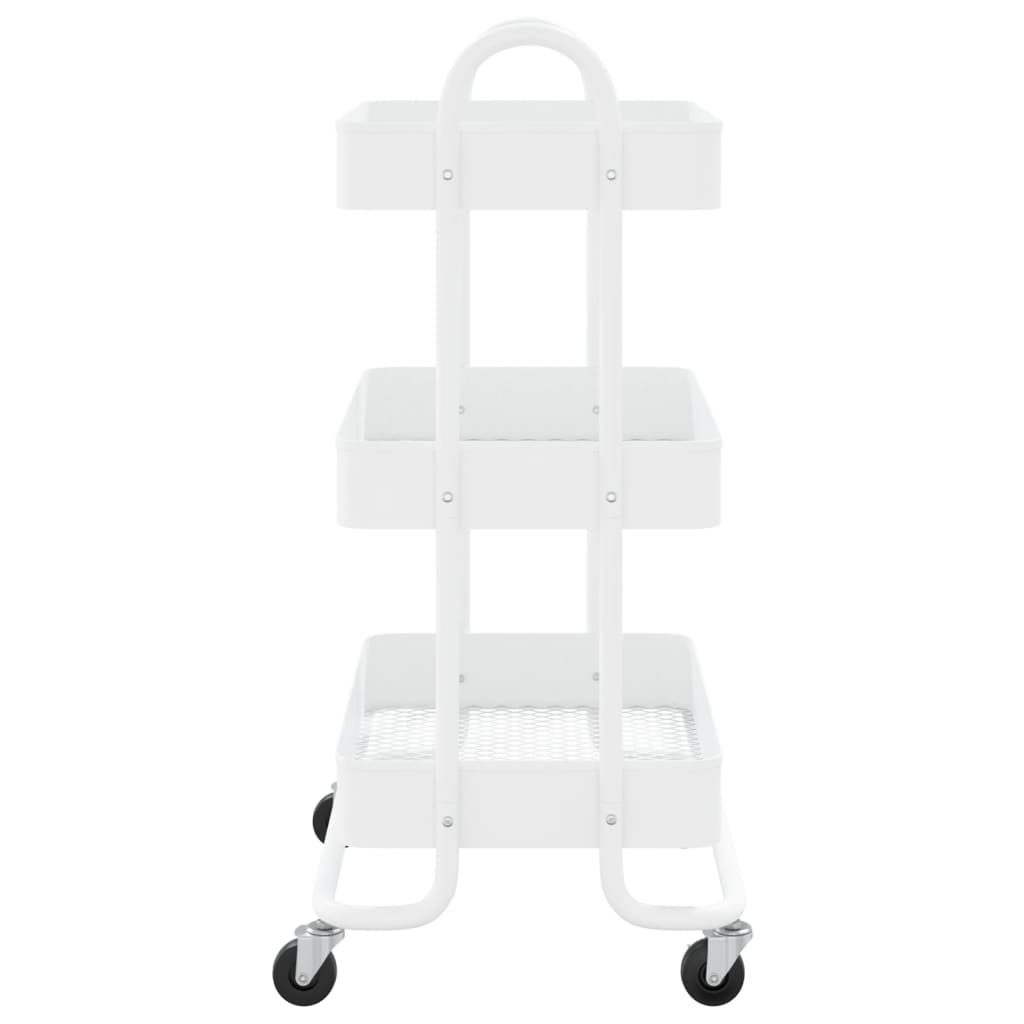 Carrello a 3 Livelli Bianco 43x34x79 cm in Acciaio