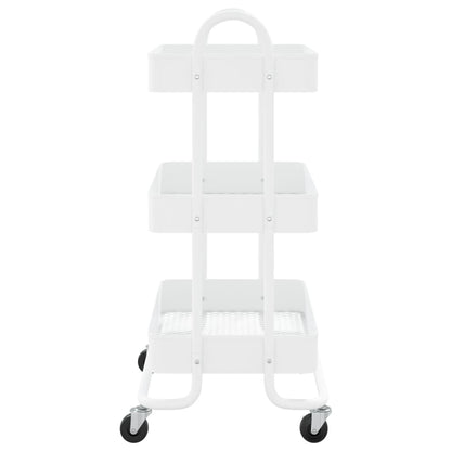 Carrello a 3 Livelli Bianco 43x34x79 cm in Acciaio