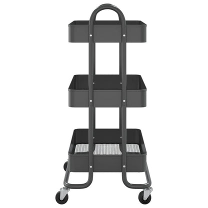 Carrello a 3 Livelli Antracite 43x34x79 cm in Acciaio