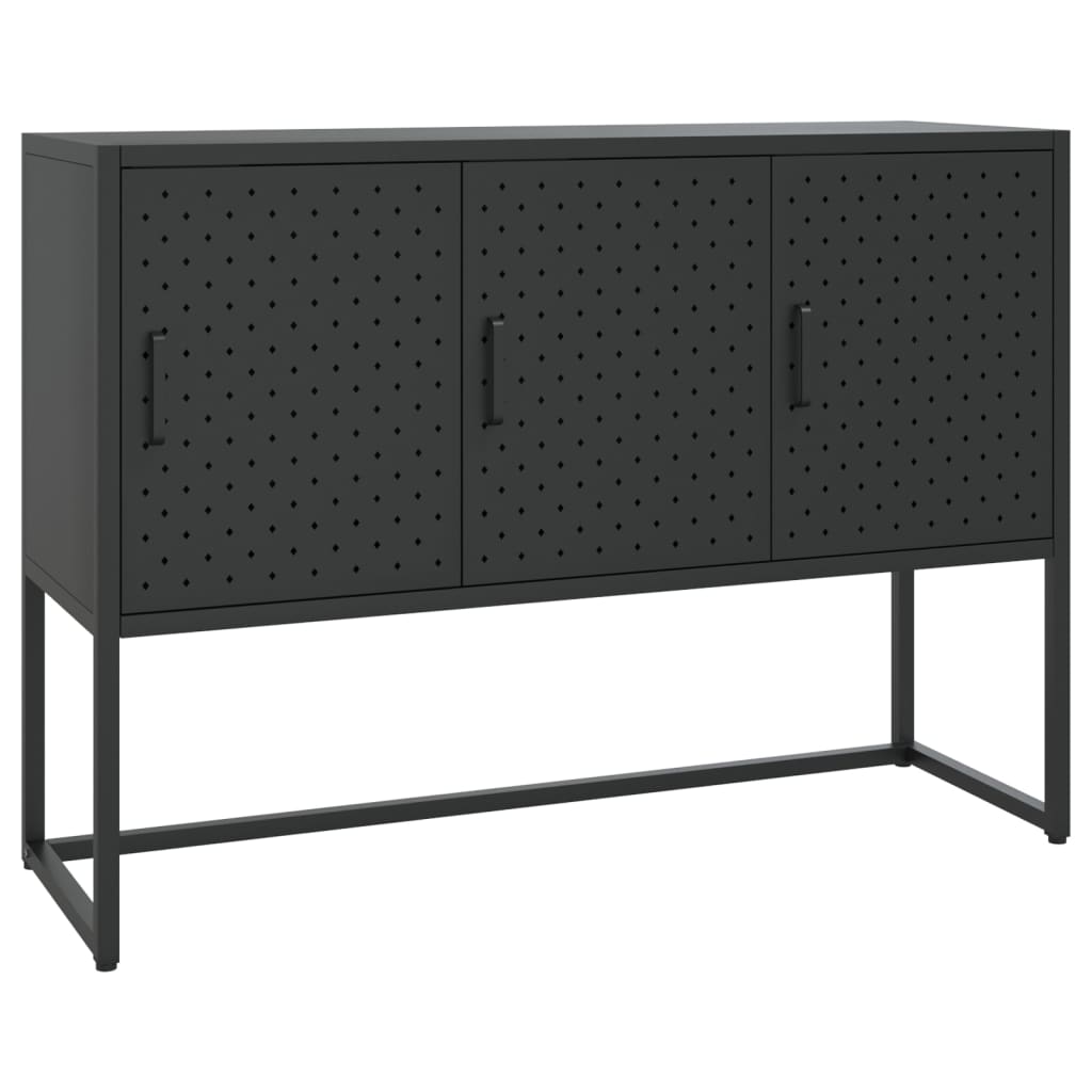 Credenza Nera 105x35x75 cm in Acciaio